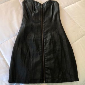 Black leather dress